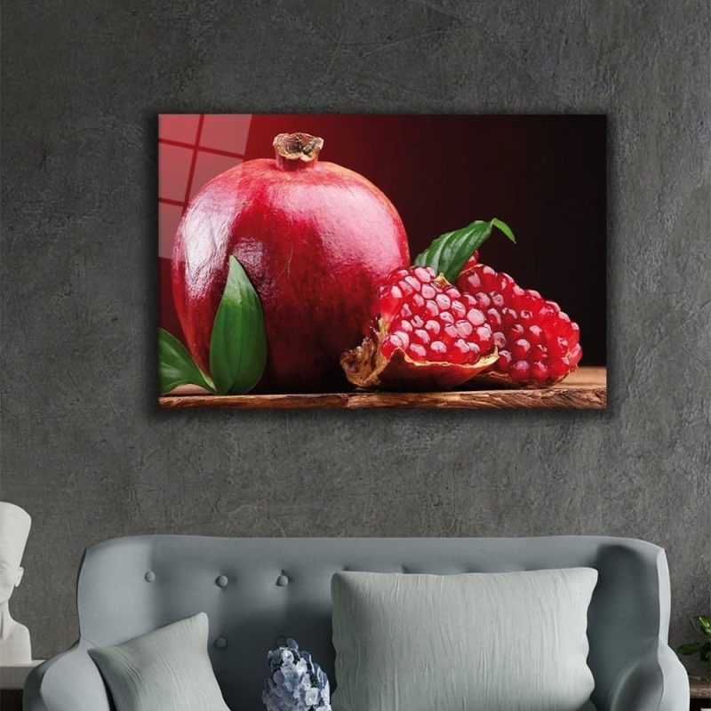 Nar Kırmızı Meyve Cam Tablo