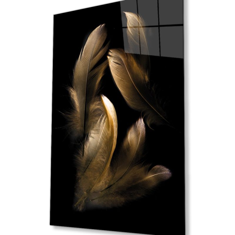 Kahverengi Tüy Cam Tablo, Ev ve Ofis Duvar Dekoru, Hediyelik Büyük Temperli 4 mm Cam Tablo