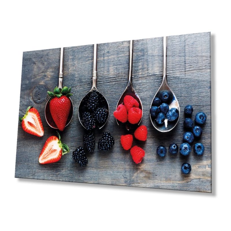 Meyveler Cam Tablo 4mm Dayanıklı Temperli Cam