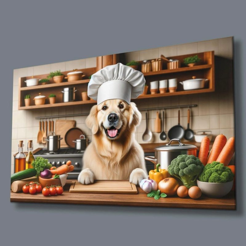 Köpek Görseli Ocak Arkası Koruyucu Modern Cam Yapay Zeka Hediyelik Büyük Tablo 4mm Cam