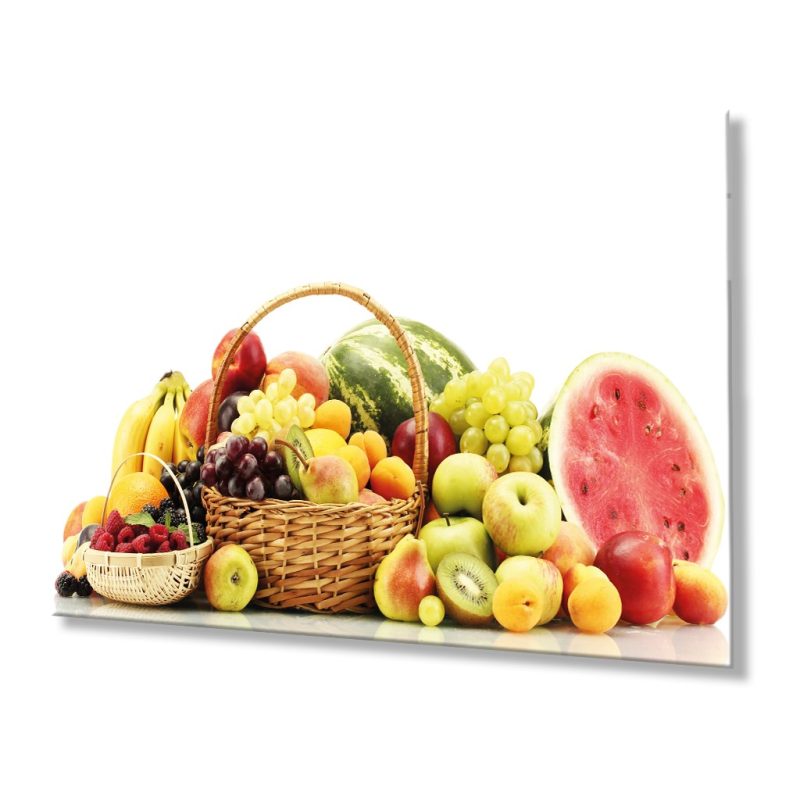 Meyveler Cam Tablo 4mm Dayanıklı Temperli Cam