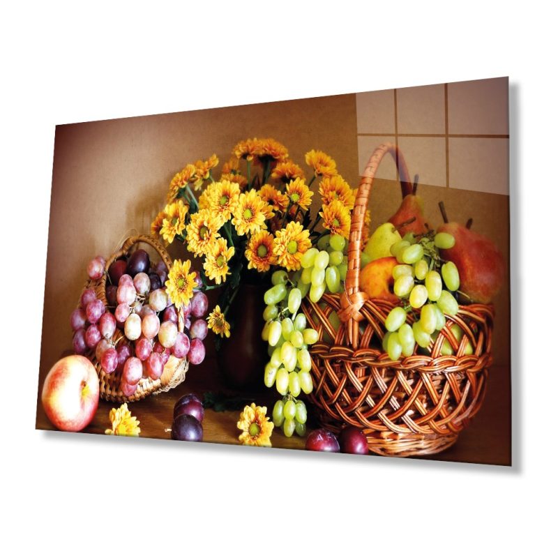 Meyveler Cam Tablo 4mm Dayanıklı Temperli Cam