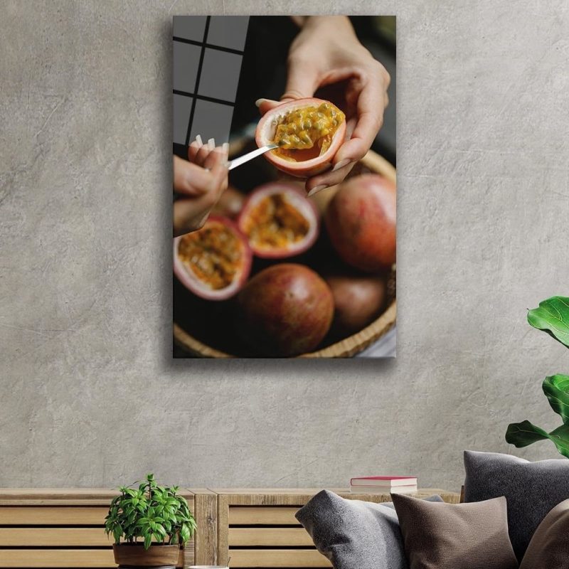 Meyveler Cam Tablo 4mm Dayanıklı Temperli Cam