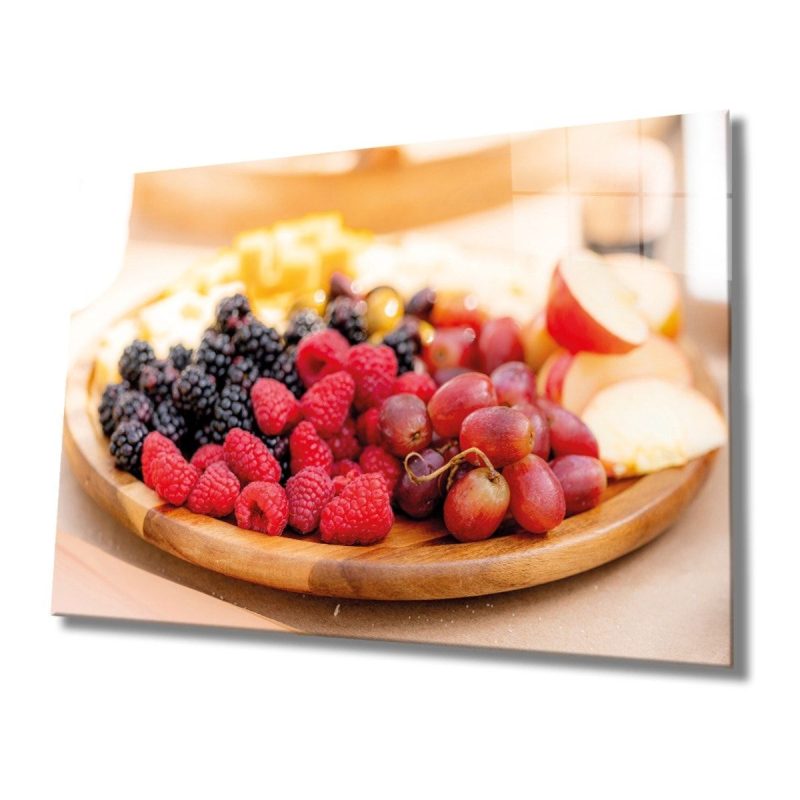 Meyveler Cam Tablo 4mm Dayanıklı Temperli Cam