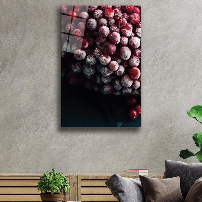 Meyveler Cam Tablo 4mm Dayanıklı Temperli Cam