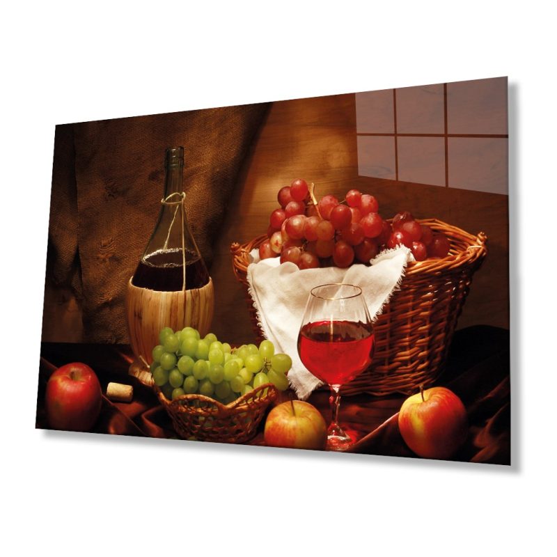 Meyveler Cam Tablo 4mm Dayanıklı Temperli Cam