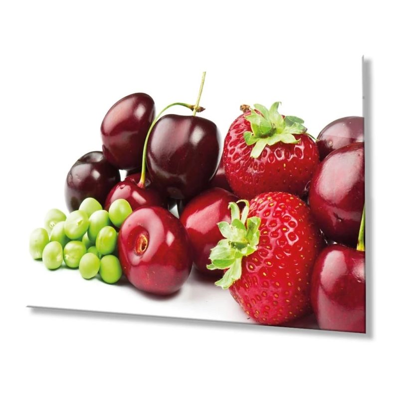Meyveler Cam Tablo 4mm Dayanıklı Temperli Cam, Fruits Wall Decor