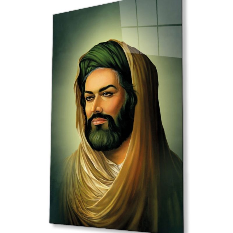 Hz. Ali Dini İslami Cam Tablo Ev ve Ofis Duvar Dekoru Hediyelik Büyük Tablo Dayanıklı Cam