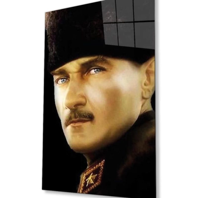 Mustafa Kemal Atatürk Cam Tablo 4mm Dayanıklı Temperli Cam, Atatürk cam tablo