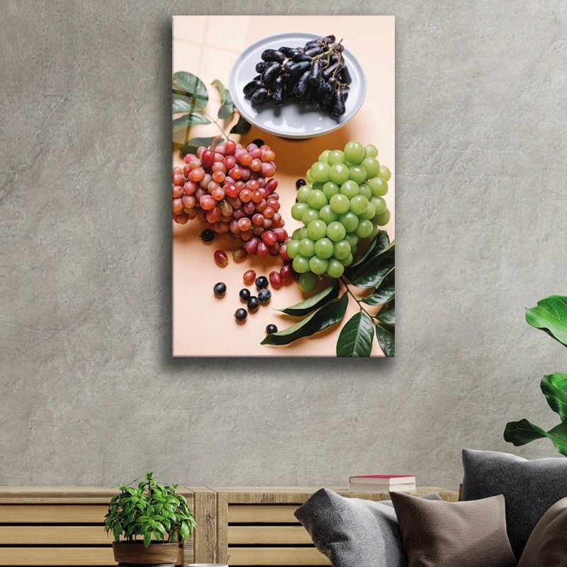 Meyveler Cam Tablo 4mm Dayanıklı Temperli Cam