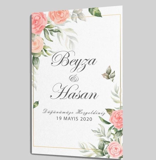 Düğün Nişan Sünnet için Hoşgeldiniz Cam Tablo 4mm Temperli Cam Sağlam