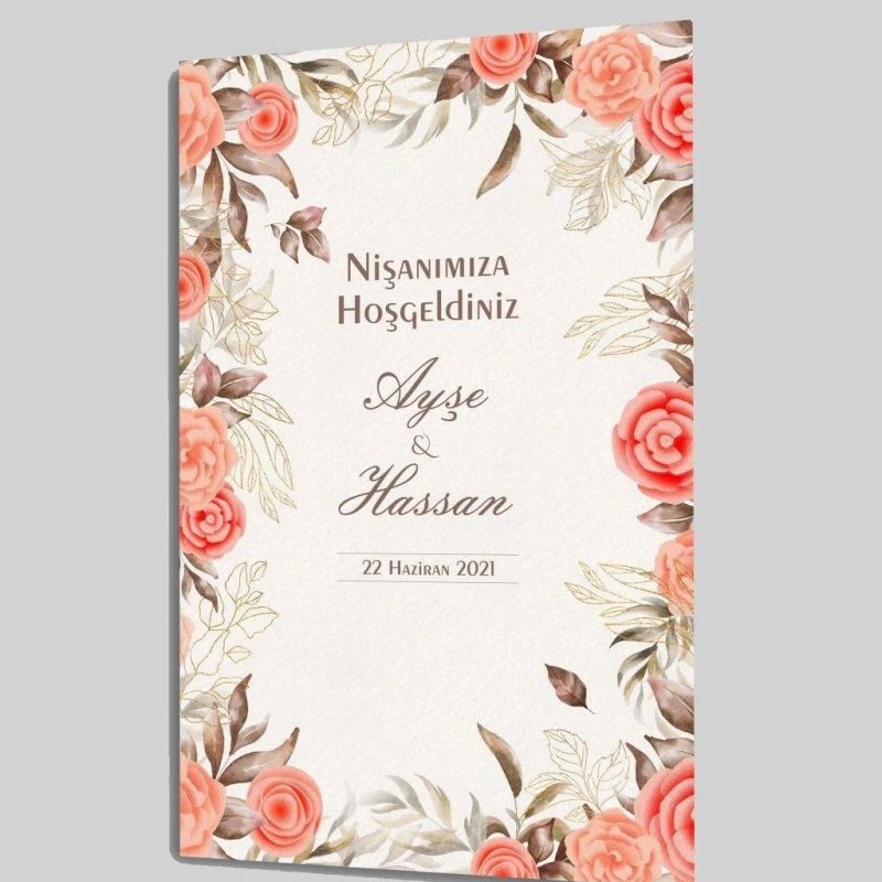 Düğün Nişan Sünnet için Hoşgeldiniz Cam Tablo 4mm Temperli Cam Sağlam