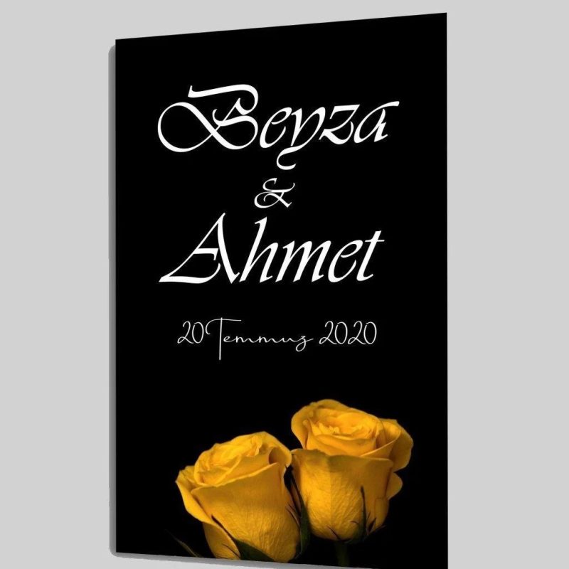 Düğün Nişan Sünnet için Hoşgeldiniz Cam Tablo 4mm Temperli Cam Sağlam