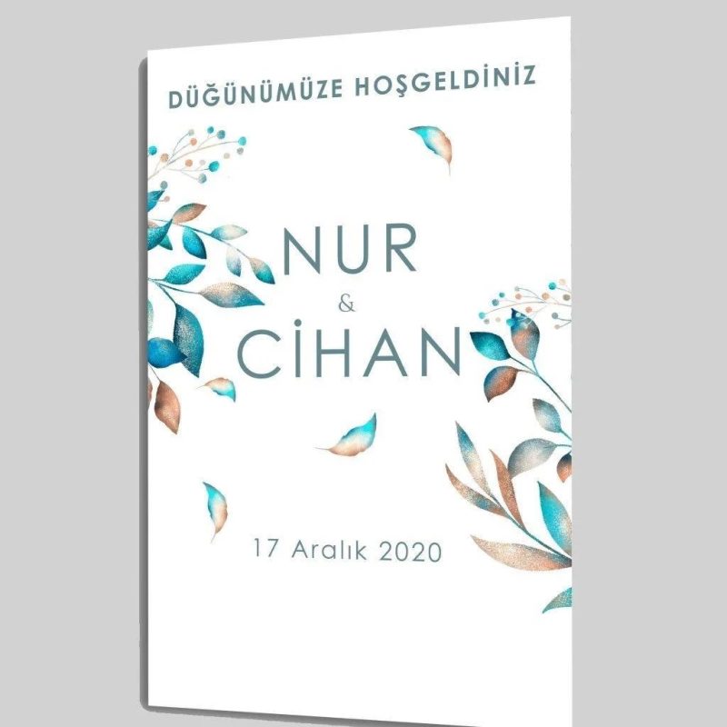 Düğün Nişan Sünnet için Hoşgeldiniz Cam Tablo 4mm Temperli Cam Sağlam
