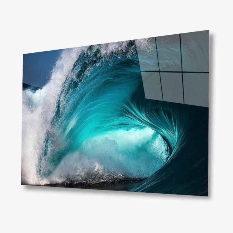 Dalgalar Cam Tablo 4mm Dayanıklı Temperli Cam