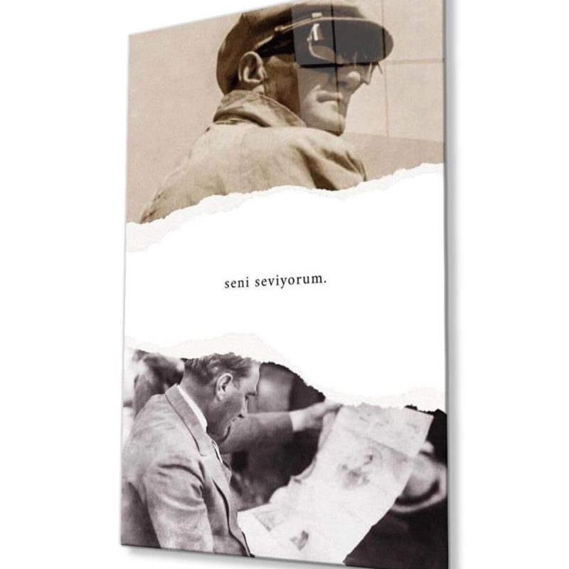 Atatürk Cam Tablo 4mm Dayanıklı Temperli Cam, Atatürk Glass Wall Art