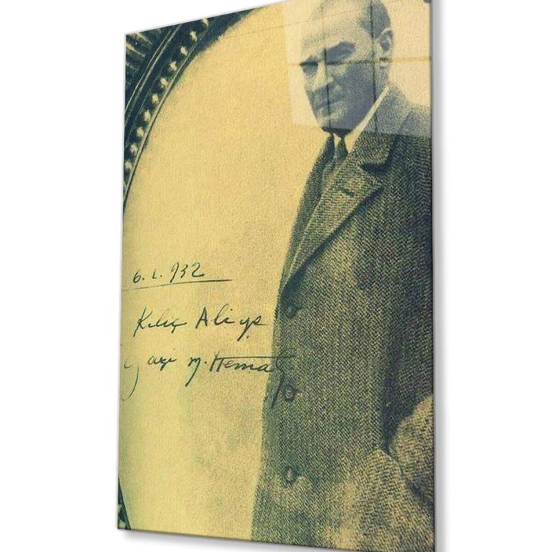 Atatürk Cam Tablo 4mm Dayanıklı Temperli Cam, Atatürk Glass Wall Art