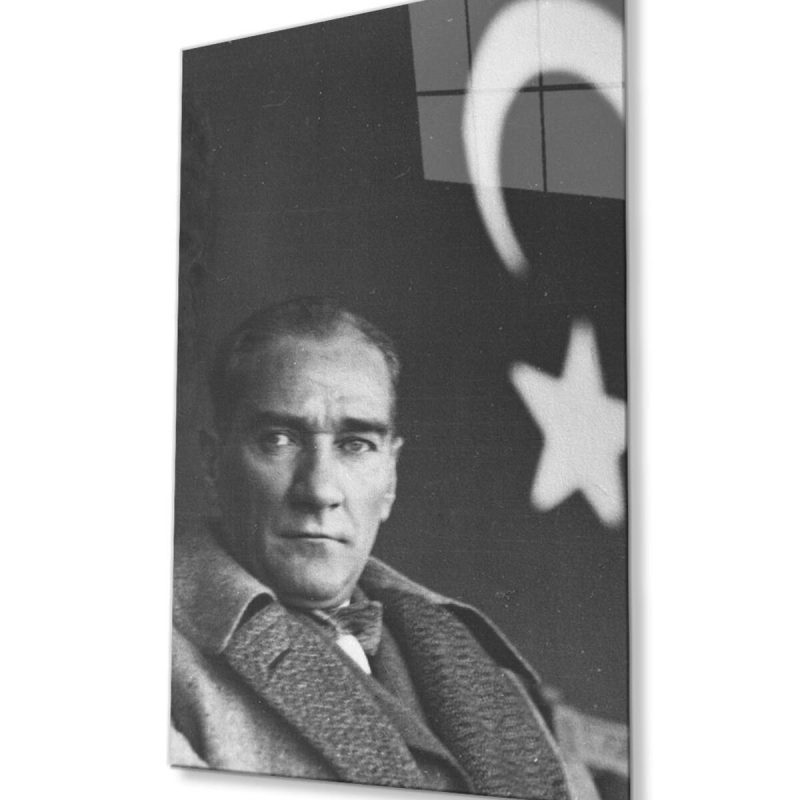 Atatürk Cam Tablo 4mm Dayanıklı Temperli Cam, Atatürk Glass Wall Art