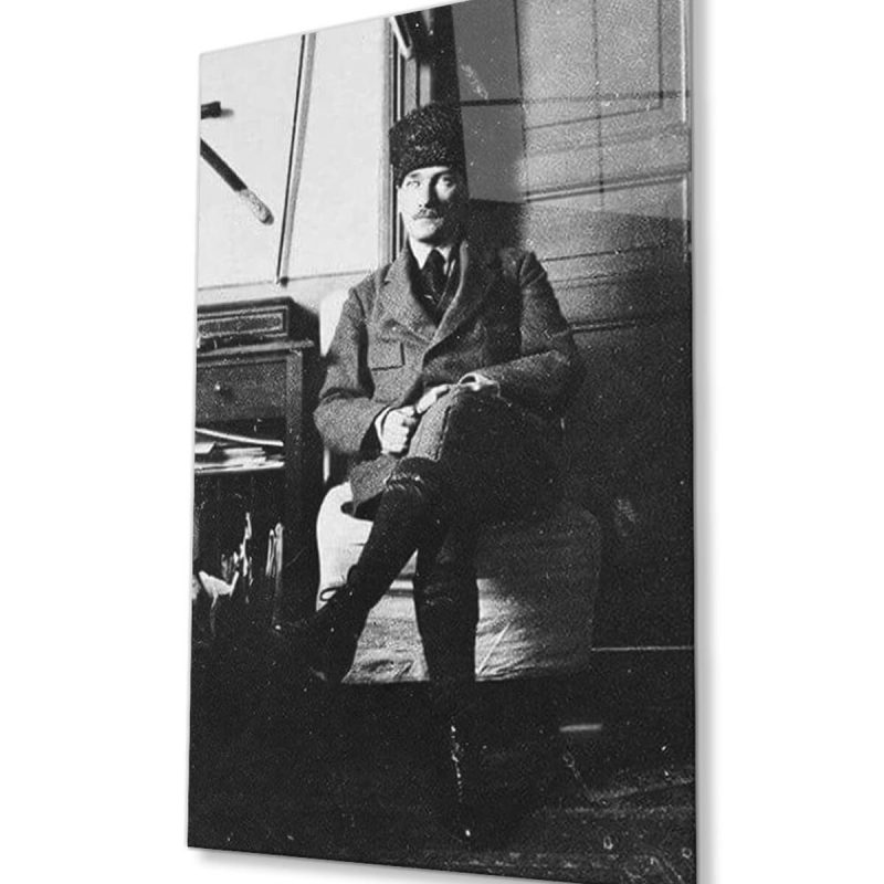 Atatürk Cam Tablo 4mm Dayanıklı Temperli Cam, Atatürk Glass Wall Art