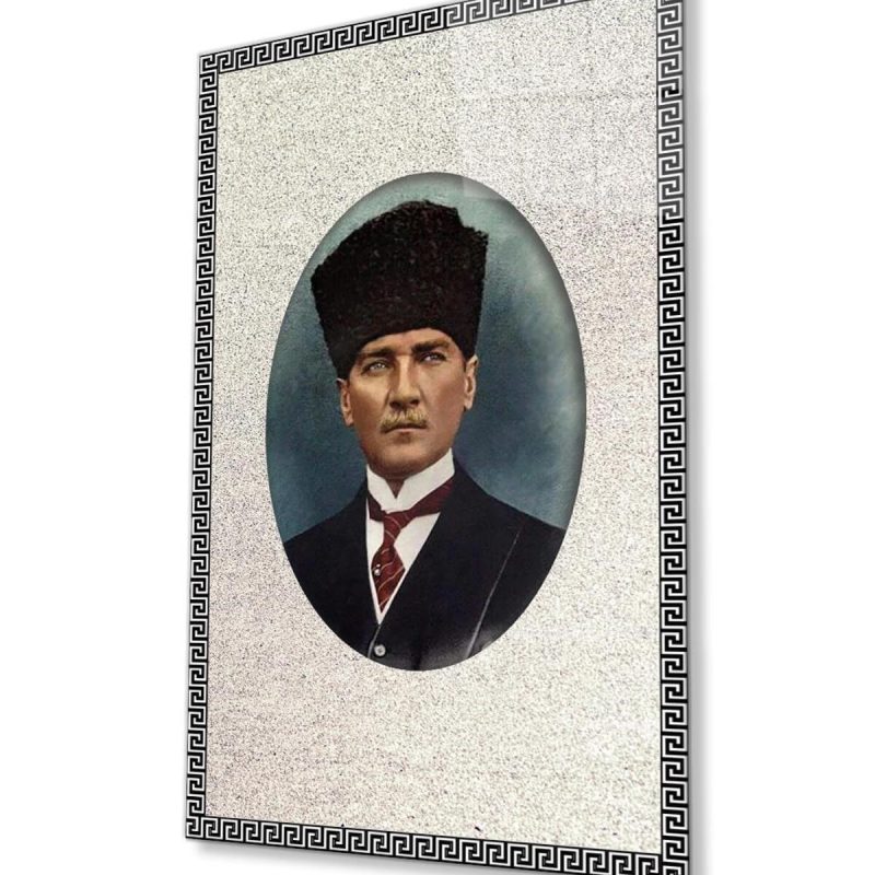 Atatürk Cam Tablo 4mm Dayanıklı Temperli Cam, Atatürk Glass Wall Art