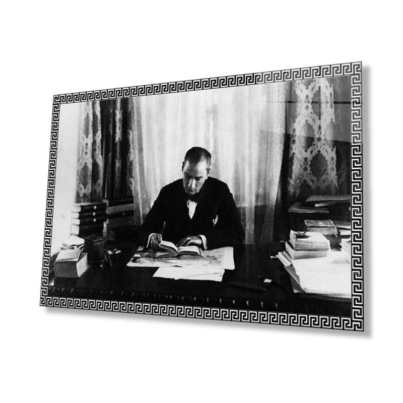 Atatürk Cam Tablo 4mm Dayanıklı Temperli Cam, Atatürk Glass Wall Art