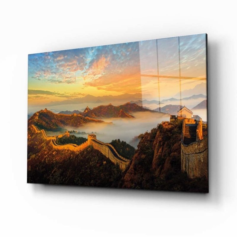 Doğa Manzara Cam Tablo 4mm Dayanıklı Temperli Cam çin setti