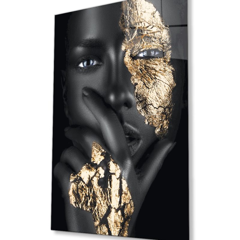 Afrikalı Kadın Cam Tablo