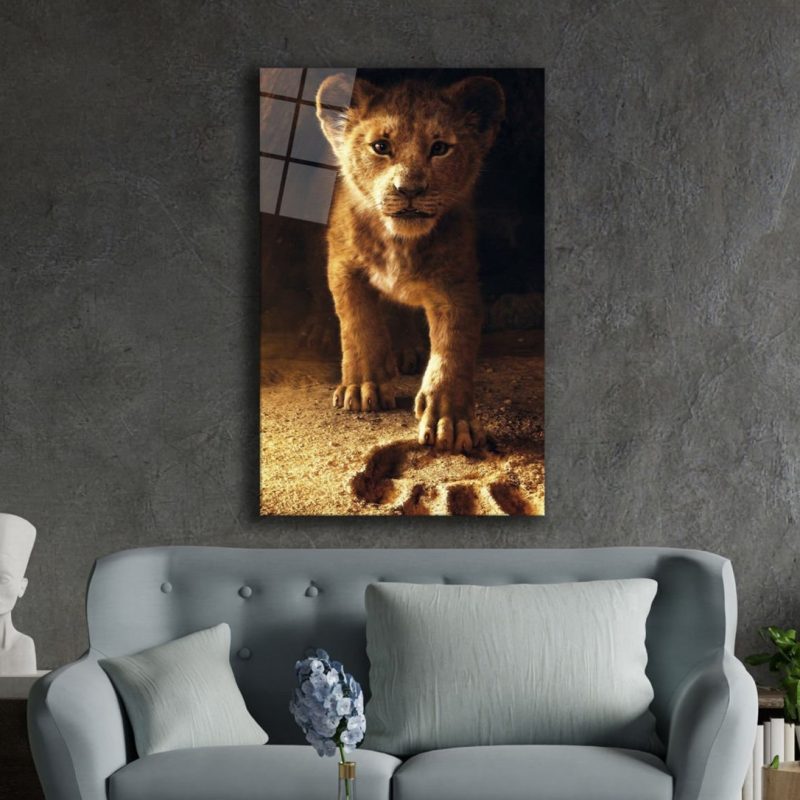 Aslan Hayvan Temperli Cam Tablo