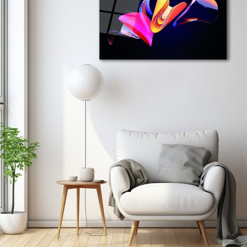 Dekoratif Duvar Tablosu Temperli Cam Tablo çizgi