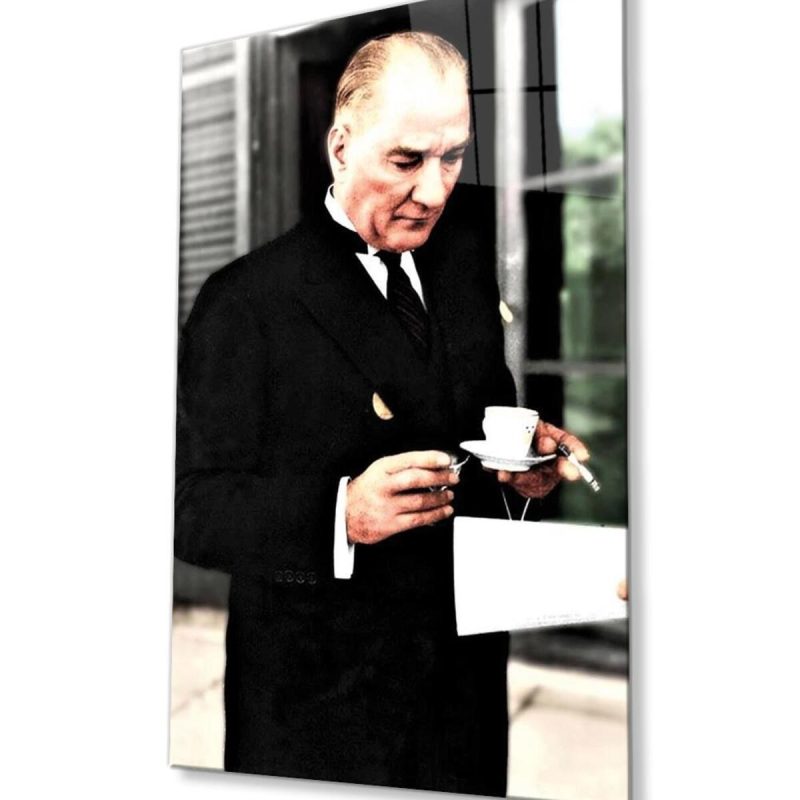 Atatürk Baskılı Cam Tablo 4mm Dayanıklı Temperli Cam