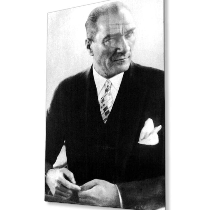 Atatürk Cam Tablo 4mm Dayanıklı Temperli Cam, Atatürk Glass Wall Art