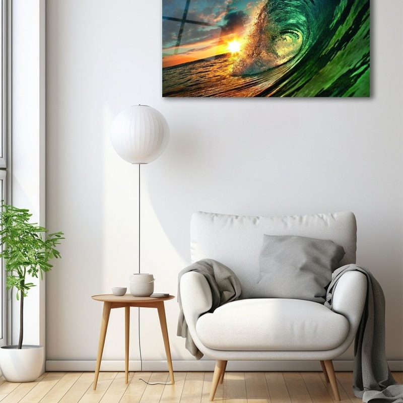 Dekoratif Duvar Tablosu Temperli Cam Tablo 36x23 cm