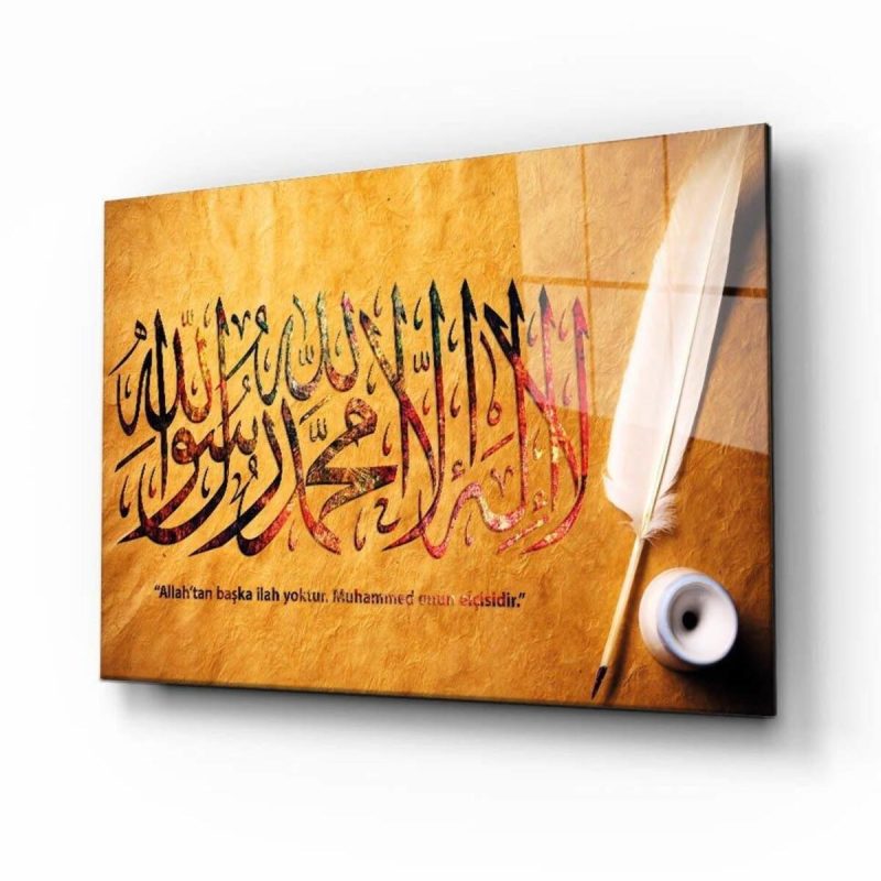 Kelime-i Tevhid Cam Tablo 4mm Dayanıklı Temperli Cam