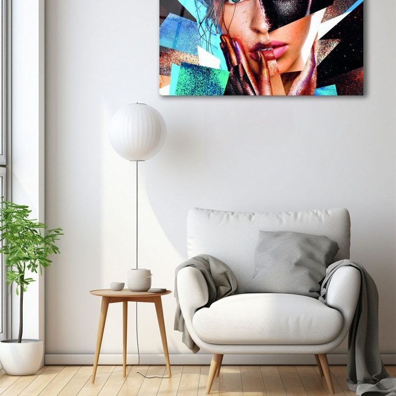 Dekoratif Duvar Tablosu Temperli Cam Tablo kız