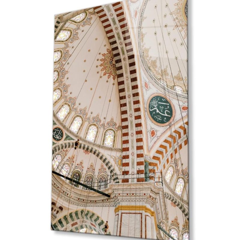 Cami Motif Dini Duvar Dekoru Cam Tablo 4mm Dayanıklı Temperli Cam