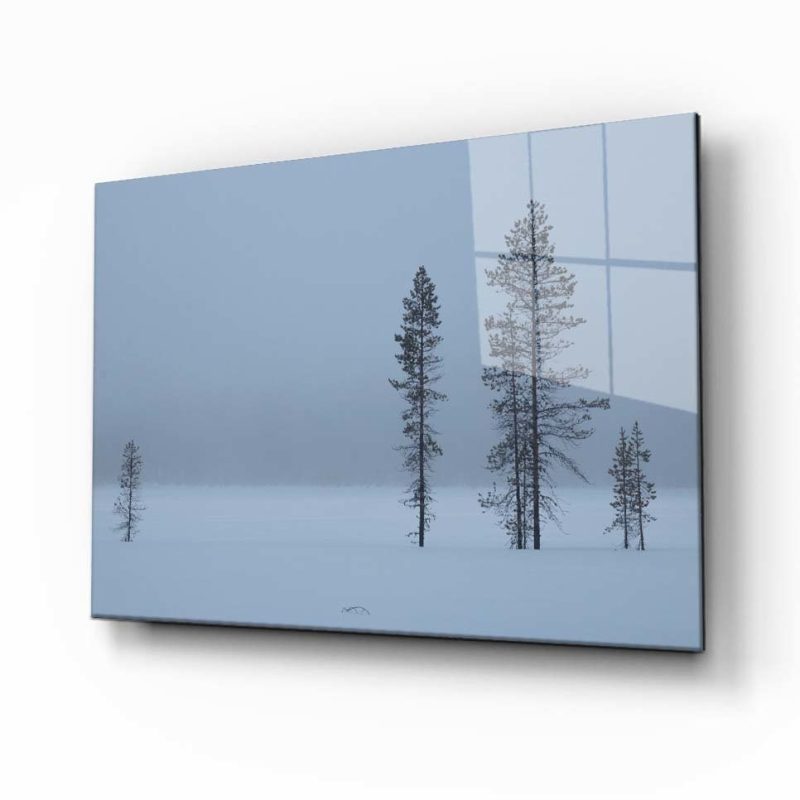 Doğa Manzara Cam Tablo 4mm Dayanıklı Temperli Cam kış