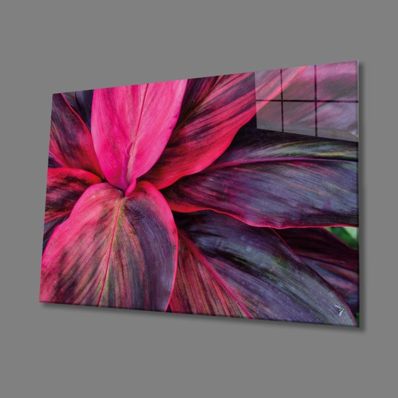 Mor Çiçek 4mm Dayanıklı Cam Tablo Temperli Cam