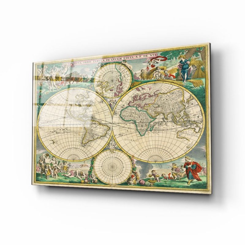 Dünya Haritası 15 Cam Tablo