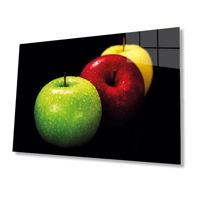 Meyveler elma Cam Tablo 4mm Dayanıklı Temperli Cam