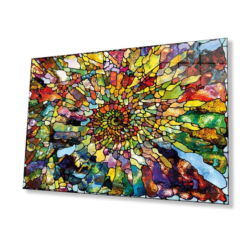 Renkli Soyut Cam Tablo