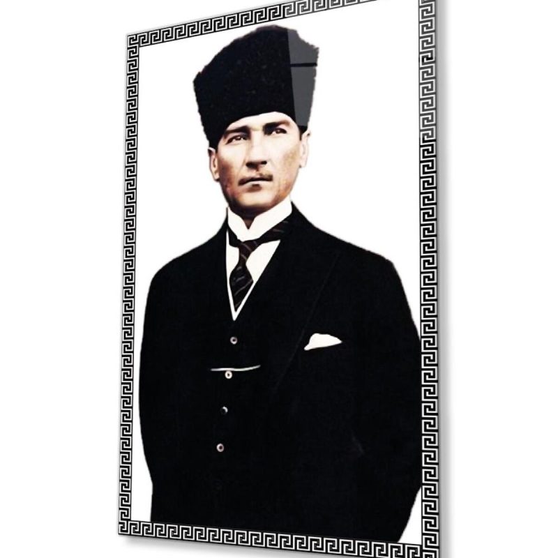 Atatürk Cam Tablo 4mm Dayanıklı Temperli Cam, Atatürk Glass Wall Art