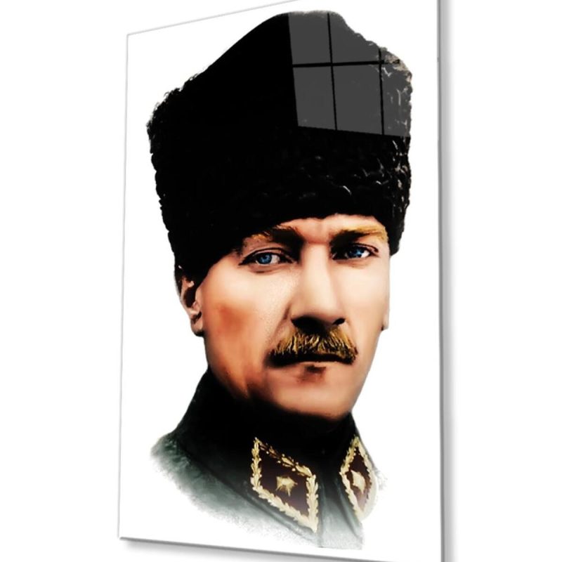 Atatürk Cam Tablo 4mm Dayanıklı Temperli Cam, Atatürk Glass Wall Art
