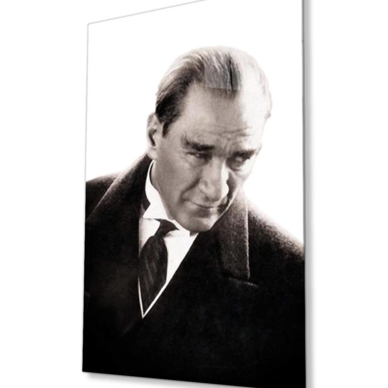 Atatürk Cam Tablo 4mm Dayanıklı Temperli Cam, Atatürk Glass Wall Art