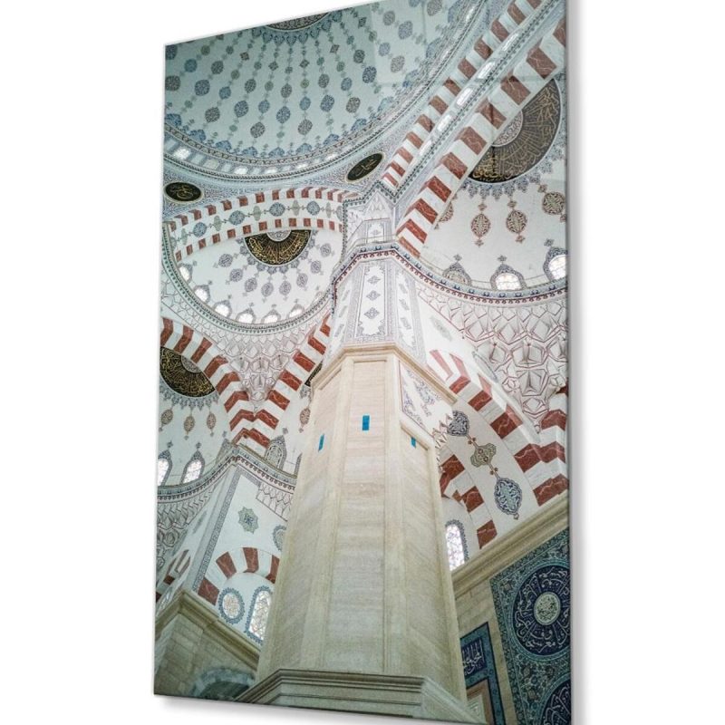 Cami Motif Dini Duvar Dekoru Cam Tablo 4mm Dayanıklı Temperli Cam