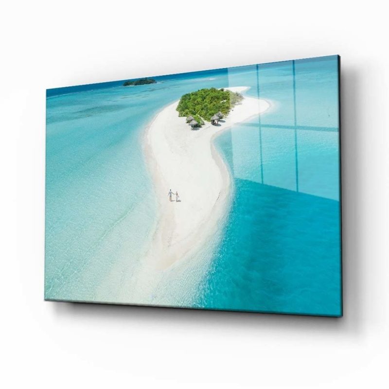 Doğa Manzara ada Cam Tablo 4mm Dayanıklı Temperli Cam