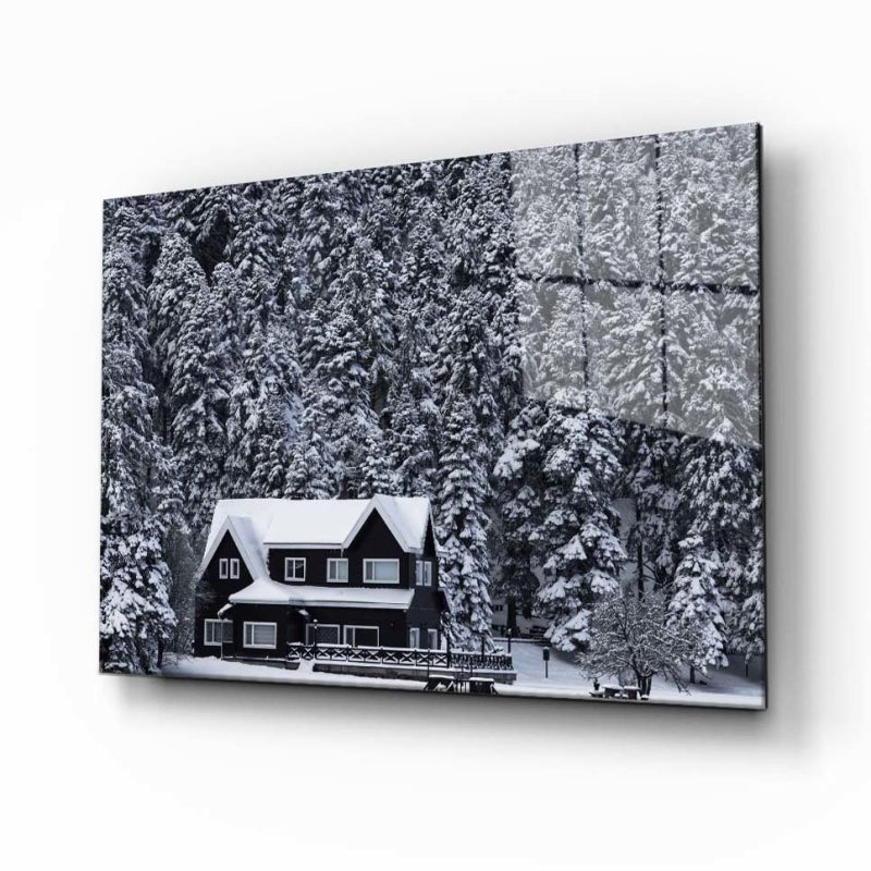 Doğa Manzara Cam Tablo 4mm Dayanıklı Temperli Cam kış evi