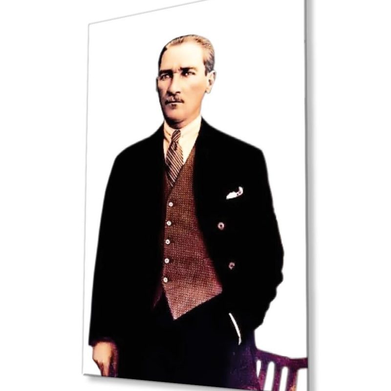 Atatürk Cam Tablo 4mm Dayanıklı Temperli Cam, Atatürk Glass Wall Art