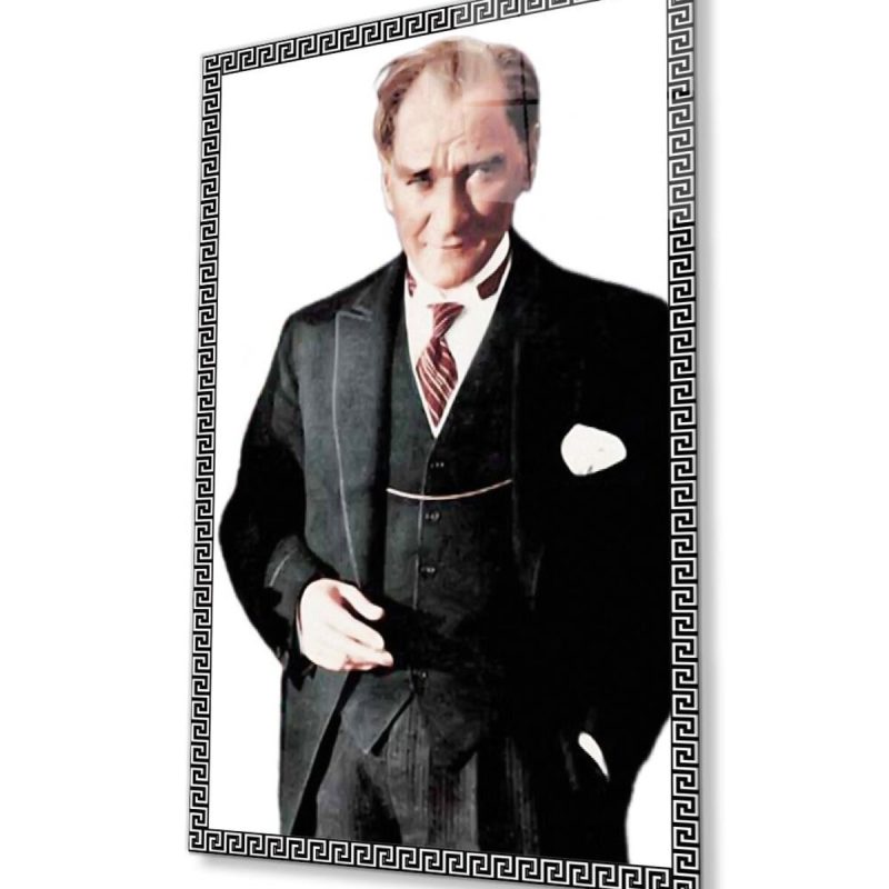 Atatürk Cam Tablo 4mm Dayanıklı Temperli Cam, Atatürk Glass Wall Art