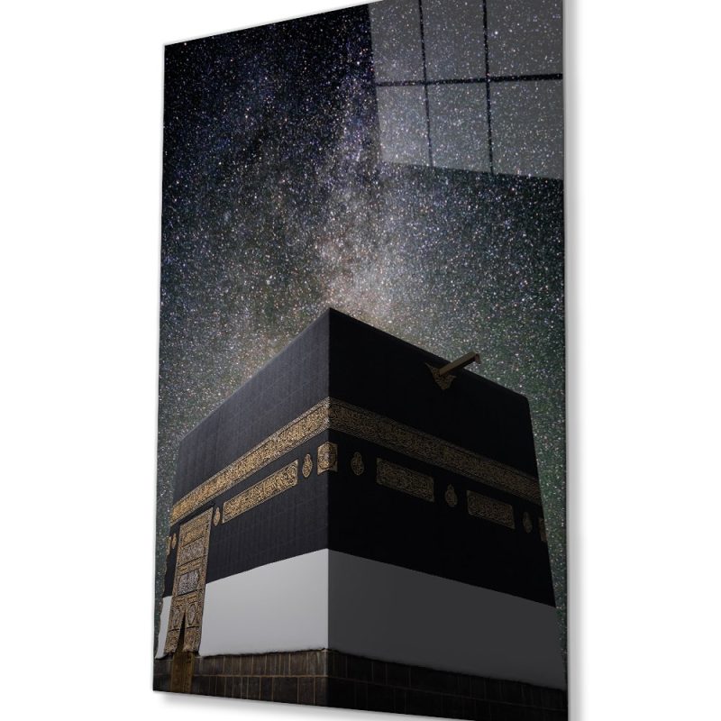 Kabe Kutsal Topraklar Dini İslami Cam Tablo Ev ve Ofis Duvar Dekoru Hediyelik Büyük Tablo 4 mm Cam