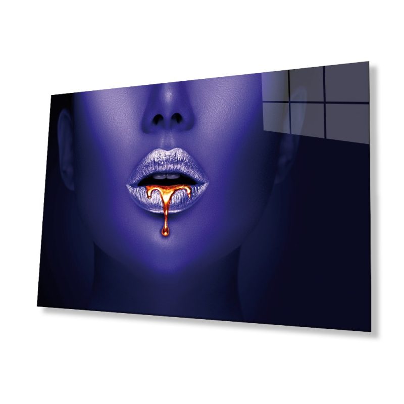 Kadın Mor Renk Cam Tablo